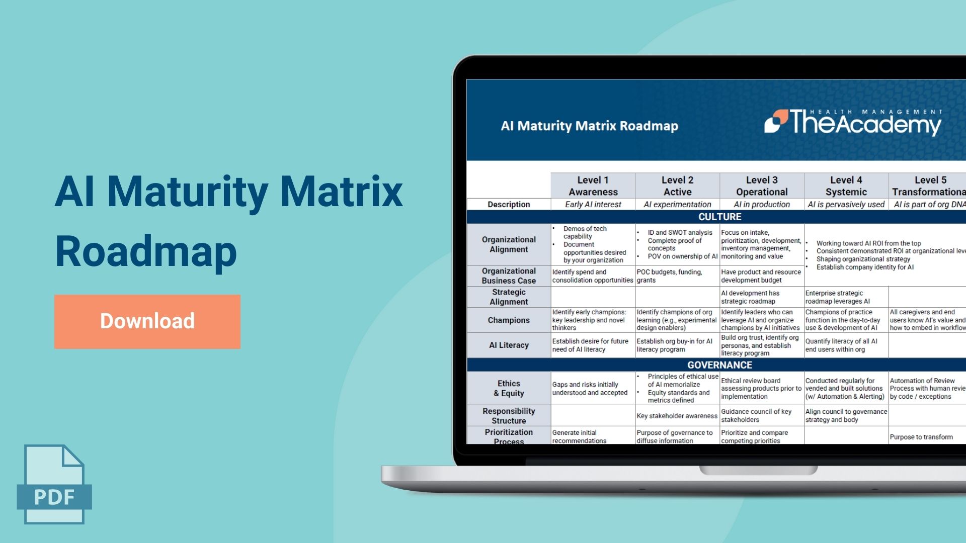 AI Maturity Matrix Roadmap PDF mockup